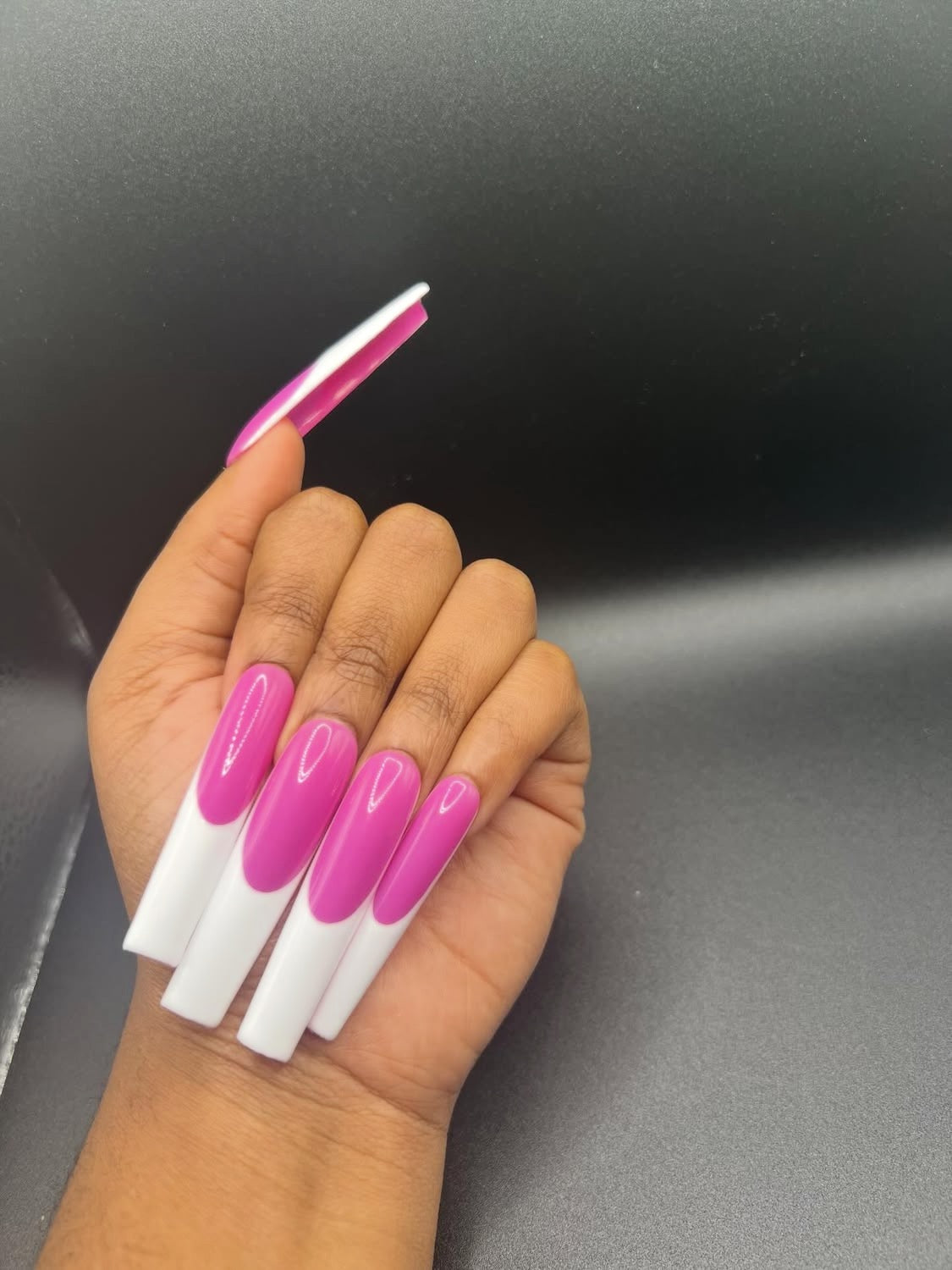 Fusion Pink Frenchies Press On Nails FrenchTips