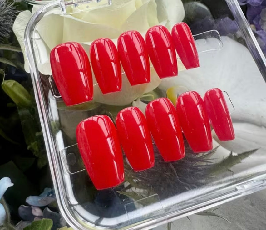 Red Shorty non-acrylic PressOnNails