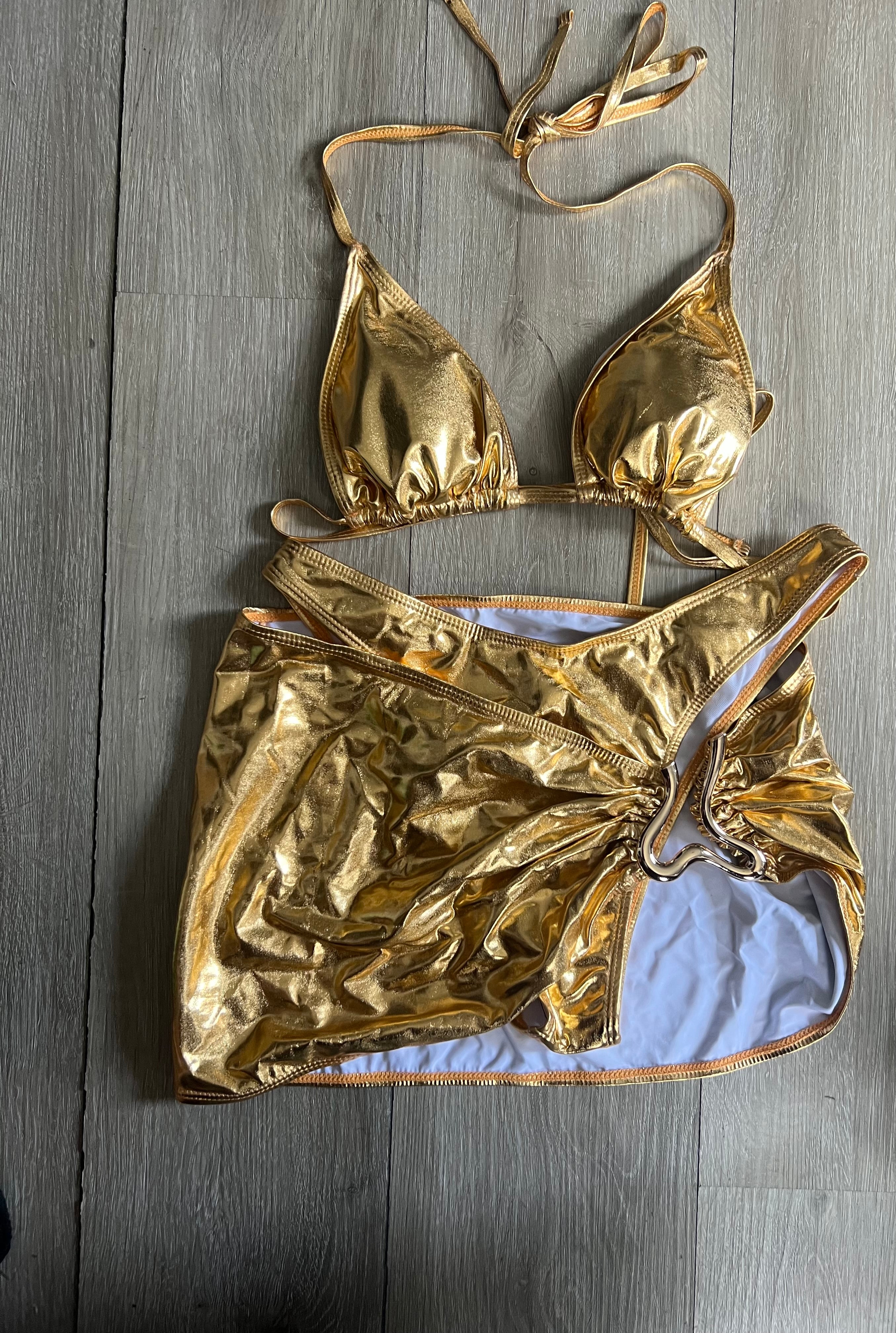 Gold 3 piece Swimsuit
