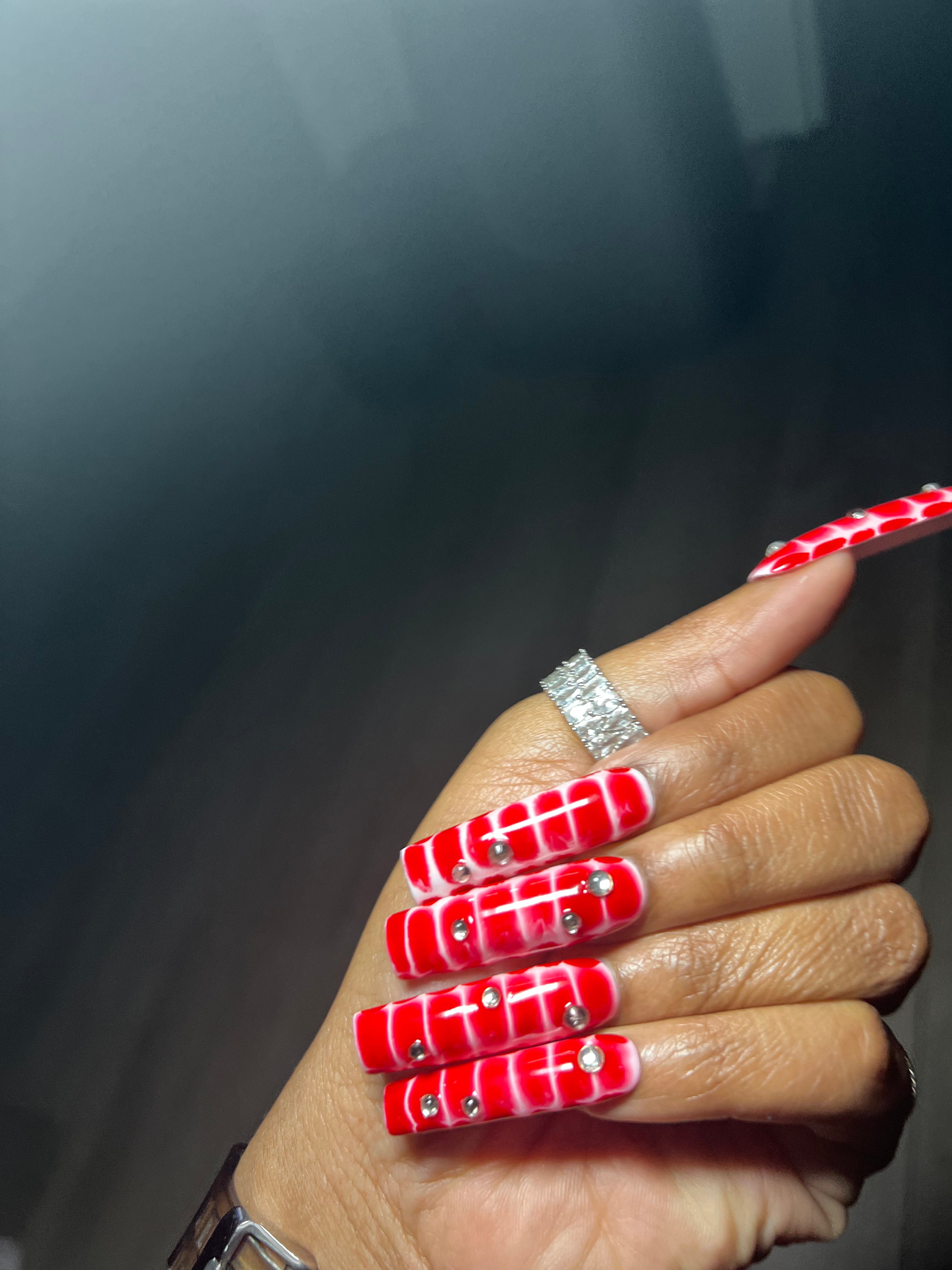 Red PressonNails Mermaid Inspired