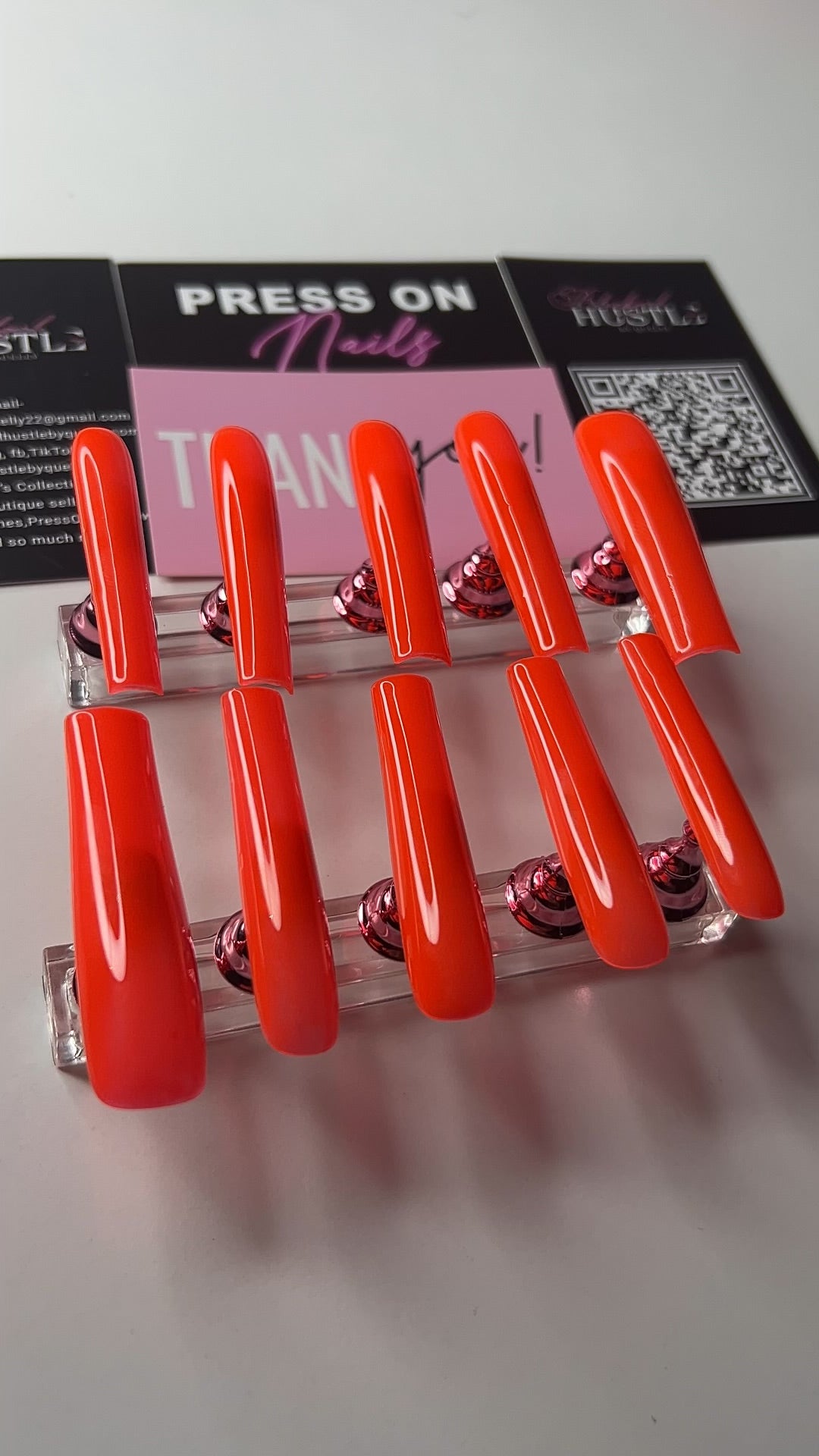 Neon Orange Press On